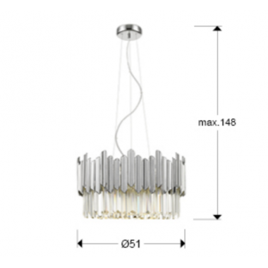 Schuller Lampa wisząca TIARA 6L chrome / 605144