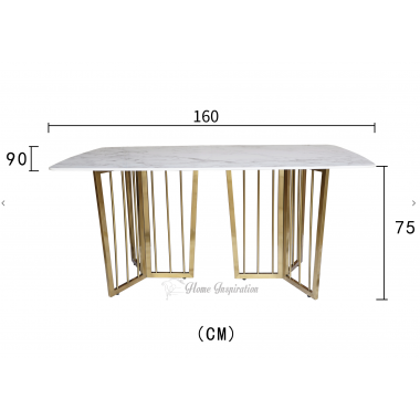 Livin Hill Stół do jadalni MODIG optyka marmuru złote nogi 160cm / M13