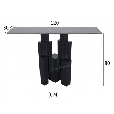 Livin Hill Konsola MODIG 3D optyka marmuru czarna rama 120cm / M20-120