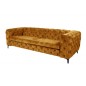 Invicta MODERN BAROCK Sofa musztardowo żółty aksamit 235 x 72 x 95cm / 44392