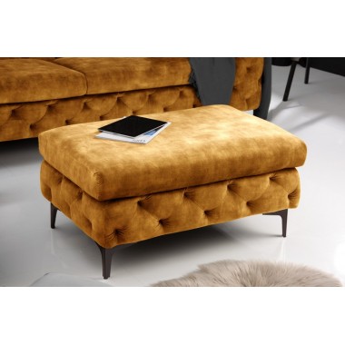 Invicta Pufa MODERN BAROCK musztardowo żółty aksamit 92cm / 44395