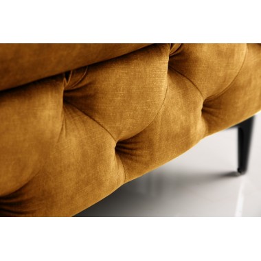 Invicta MODERN BAROCK Pufa musztardowo żółty aksamit 92x 45 x 62cm / 44395