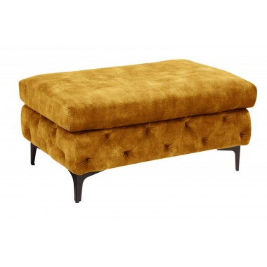 Invicta MODERN BAROCK Pufa musztardowo żółty aksamit 92x 45 x 62cm / 44395