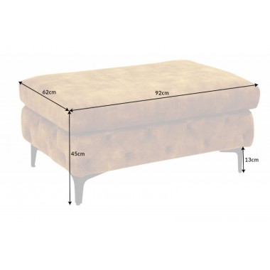 Invicta MODERN BAROCK Pufa musztardowo żółty aksamit 92x 45 x 62cm / 44395