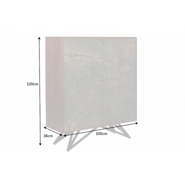 Invicta MOUNTAIN SOUL Komoda wysoka z imitacją marmuru 100cm / 43794