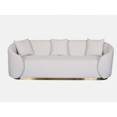 Livin Hill Sofa tapicerowana NUA biały aksamit 220cm / N19-2