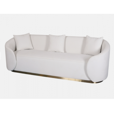 Livin Hill Sofa tapicerowana NUA biały aksamit 220cm / N19-2