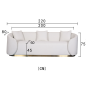 Livin Hill Sofa tapicerowana NUA biały aksamit 220cm / N19-2