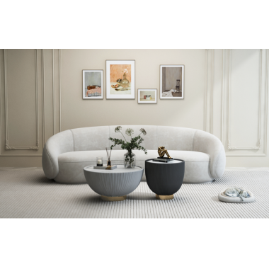 Livin Hill Sofa tapicerowana NUA PERUGIA białe ecru boucle 260cm / N77-1