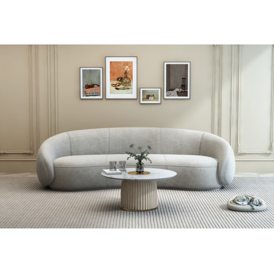 Livin Hill Sofa tapicerowana NUA PERUGIA białe ecru boucle 260cm / N77-1