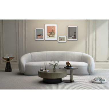 Livin Hill Sofa tapicerowana NUA PERUGIA białe ecru boucle 260cm / N77-1