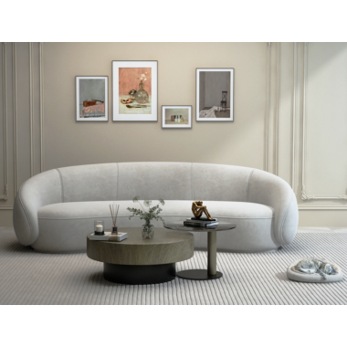 Livin Hill Sofa tapicerowana NUA PERUGIA pudrowy róż aksamit 260cm / N77-25