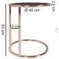 Wohnling Stolik boczny ART DECO czarny miedziana rama Ø 45 x 45 x 53cm / WL5.241