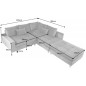 Invicta Sofa tapicerowana KENT szary aksamit 220 x 90 x 190cm / 40823