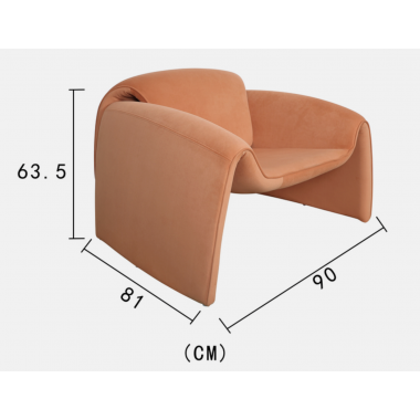 Livin Hill Fotel tapicerowany NUA pomarańczowy aksamit 90cm / N78-30