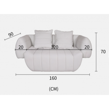 Livin Hill Sofa tapicerowana NUA biały aksamit 160cm / N90-3