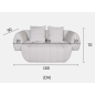 Livin Hill Sofa tapicerowana NUA biały aksamit 160cm / N90-3