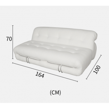 Sofa tapicerowana rozkładana NUA biały aksamit 164cm / N59-1