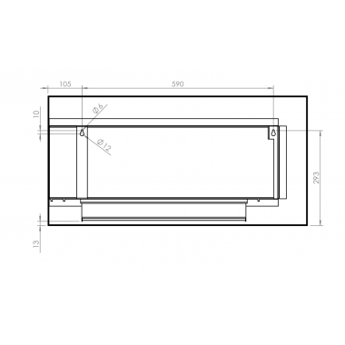 Hitze Biokominek wiszący lewy BLUES L 800x400x185mm / BK-09 BLUES L