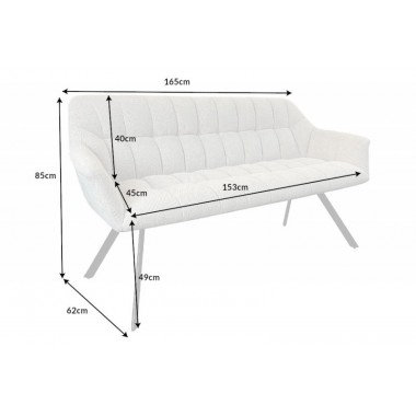 Invicta Ławka PAPILLON szampański beż 165 x 85 x 62cm / 43880