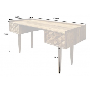 Invicta Biurko ALPINE miodowa akacja 130 x 75 x 55cm / 43738