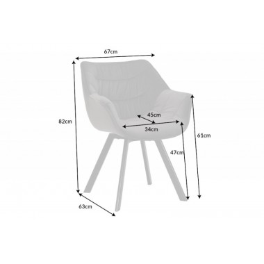 Invicta Krzesło obrotowe DUTCH COMFORT czerwony aksamit 67cm / 44064