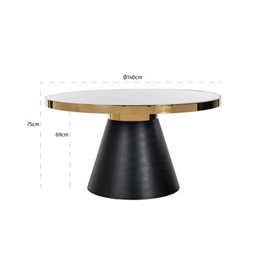 Dining table Odin 140Ø  (Gold)