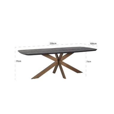 Dining table Hayley 230 (Dark coffee)