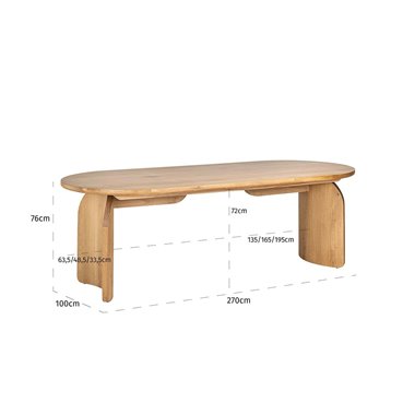 Dining table Fairmont natural 270 (Natural)