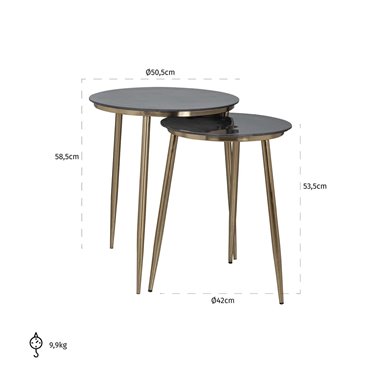 Side table Finley set of 2 (Gold)