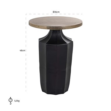 Side table Evie (Black/gold)