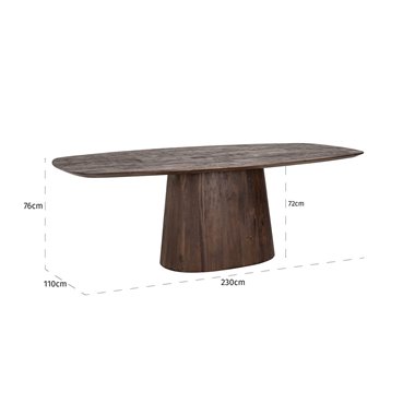 Dining table Alix danish oval 230 (Dark brown)