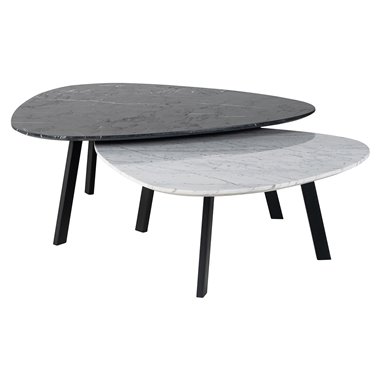 Coffee table Trocadero set of 2 (Black/white)