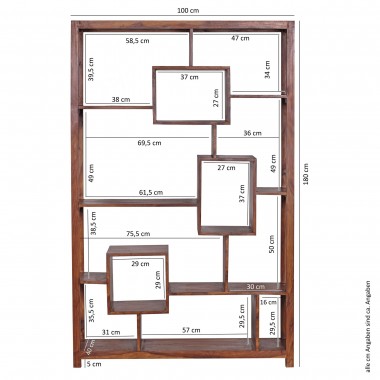 WOHNLING Regał MUMBAI drewno Sheesham 180 cm / SKYG