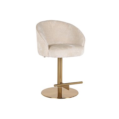 Bar stool Zabi swivel white chenille (Bergen 900 white chenille)