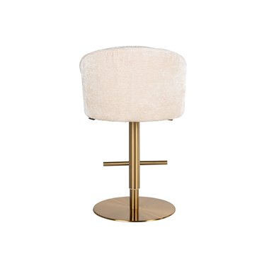 Bar stool Zabi swivel white chenille (Bergen 900 white chenille)