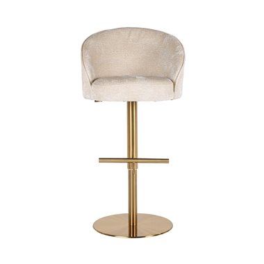 Bar stool Zabi swivel white chenille (Bergen 900 white chenille)