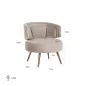 Fotel wypoczynkowy Hazel khaki aksamitny ognioodporny (FR-Quartz 903 Khaki) - Richmond