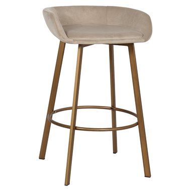 Bar stool Cressida low back khaki velvet (set of 2) (Quartz Khaki 903)