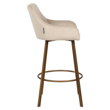 Bar stool Cressida high back khaki velvet (set of 2) (Quartz Khaki 903)