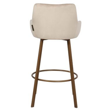 Bar stool Cressida high back khaki velvet (set of 2) (Quartz Khaki 903)