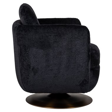 Swivel easy chair Turner black chenille (Bergen 809 black chenille)