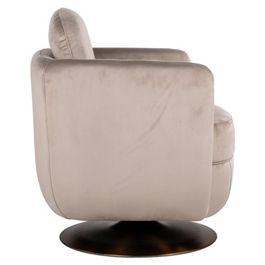Swivel easy chair Turner khaki velvet fire retardant (FR-Quartz 903 Khaki)