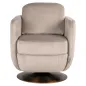 Obrotowy fotel Turner, khaki, welur, ognioodporny (FR-Quartz 903 Khaki) - Richmond