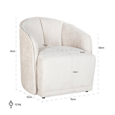 Easy chair Maryse cream fusion (Fusion cream 02)