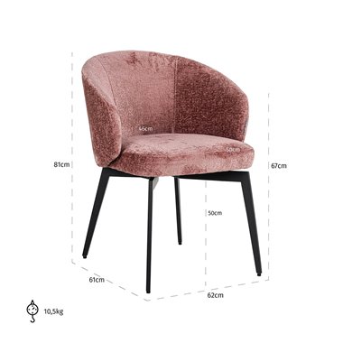 Chair Amphara rose chenille