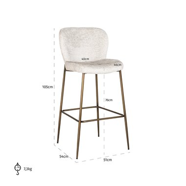 Bar stool Darby cream fusion (Fusion cream 02)