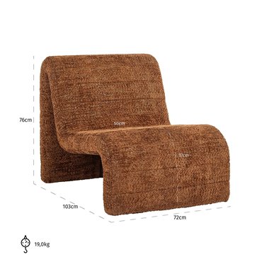 Easy chair Kelly lovely cinnamon (Be Lovely 603 Cinnamon)