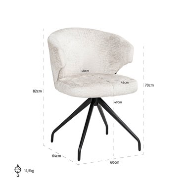 Swivel chair Milly cream fusion (Fusion cream 02)