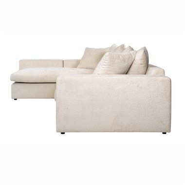 Sofa Alcazar 3 seater + lounge left/right white chenille (Bergen 900 white chenille)